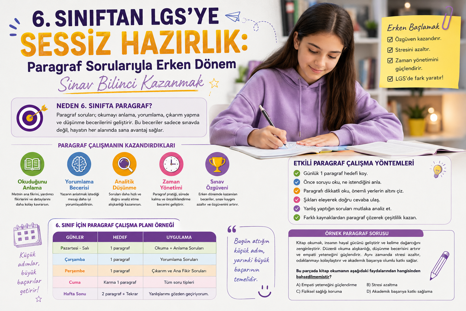 6. Sınıftan LGS’ye Sessiz Hazırlık Paragraf Sorularıyla Erken Dönem Sınav Bilinci Kazanmak 6. Sınıftan LGS’ye Sessiz Hazırlık Paragraf Sorularıyla Erken Dönem Sınav Bilinci Kazanmak